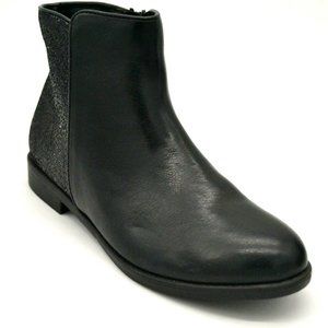So Authentic American Heritage Womens Faux Leather Sequin Ankle Boot 4 Black New